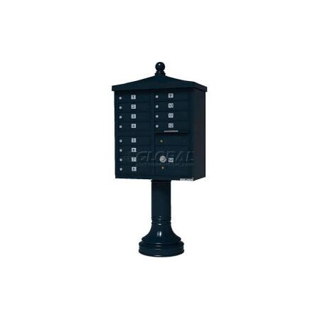 Florence Mfg Co Vital Cluster Box Unit w/Vogue Traditional Accessories, 12 Unit & 1 Parcel Locker, Black 1570-12V2BK